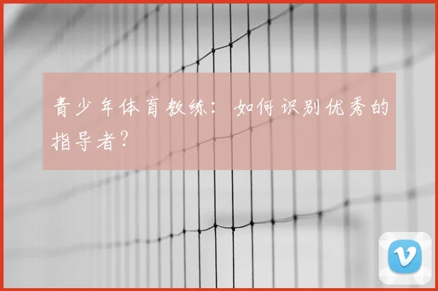 青少年体育教练:如何识别优秀的指导者?
